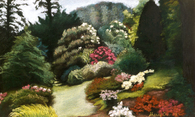 Pastel by Sherry Owen of Colby Lodge Gardens, Wales