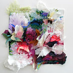 Watercolour collage by Sherry Andrens Owen; mixed media with handmade papers and vivid colour